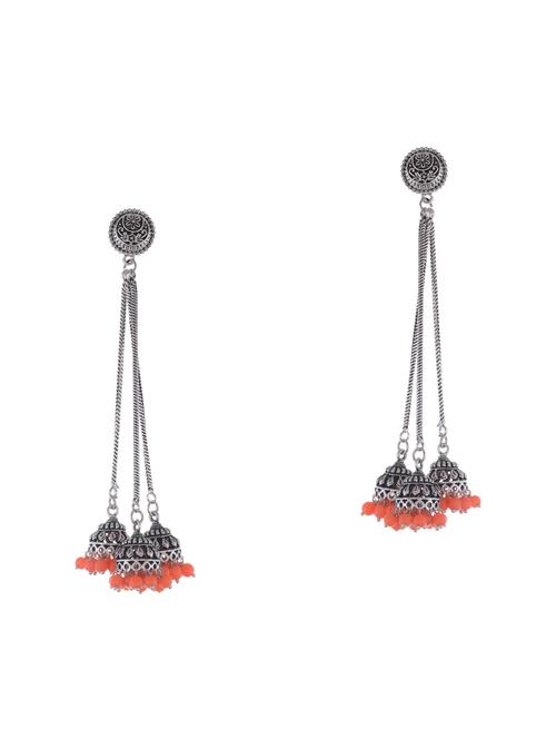 silver metal jhumka earring - 15996868 - Standard Image - 1