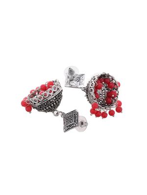 silver metal jhumka earring - 15996877 - Standard Image - 2