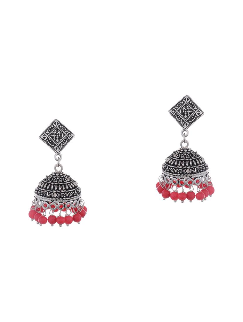 silver metal jhumka earring - 15996877 - Zoom Image - 1