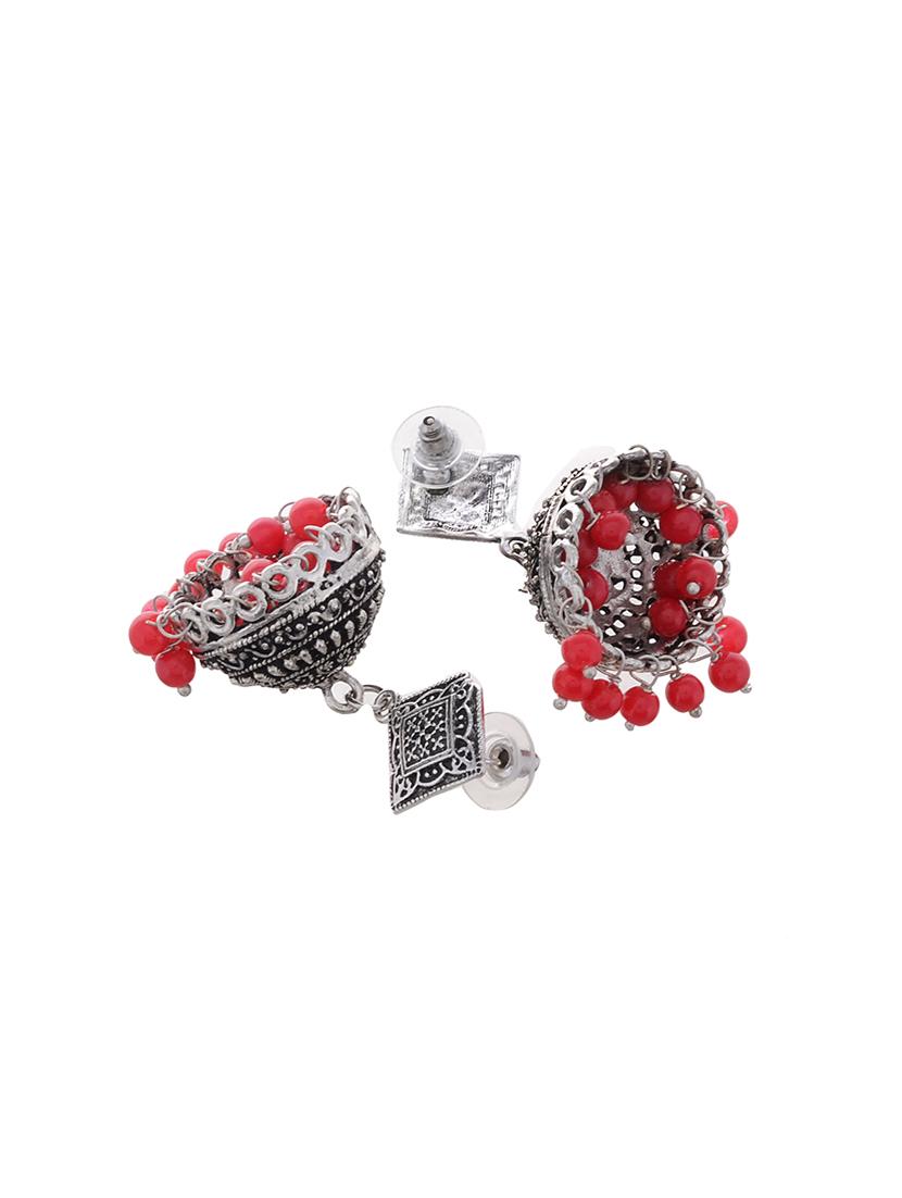 silver metal jhumka earring - 15996877 - Zoom Image - 2