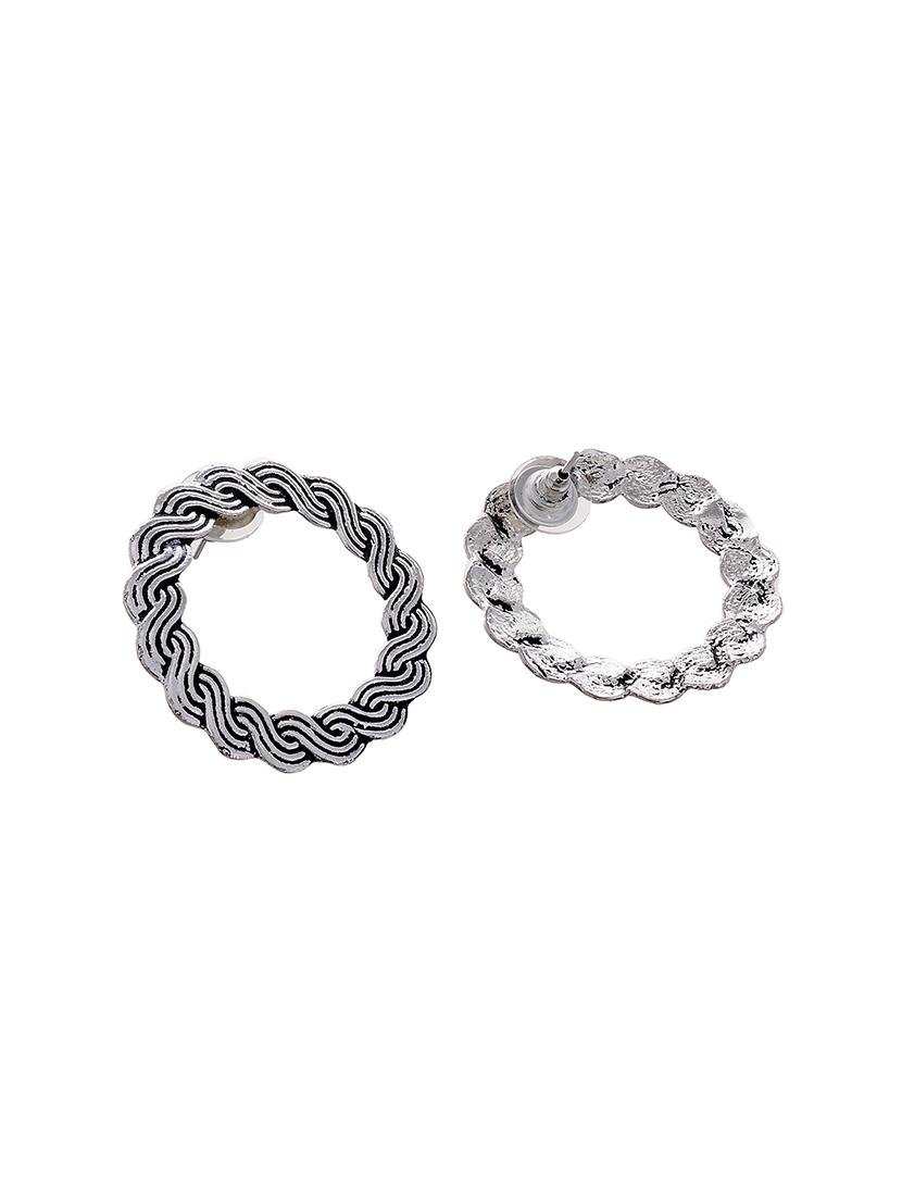 silver metal jhumka earring - 15996879 - Zoom Image - 2