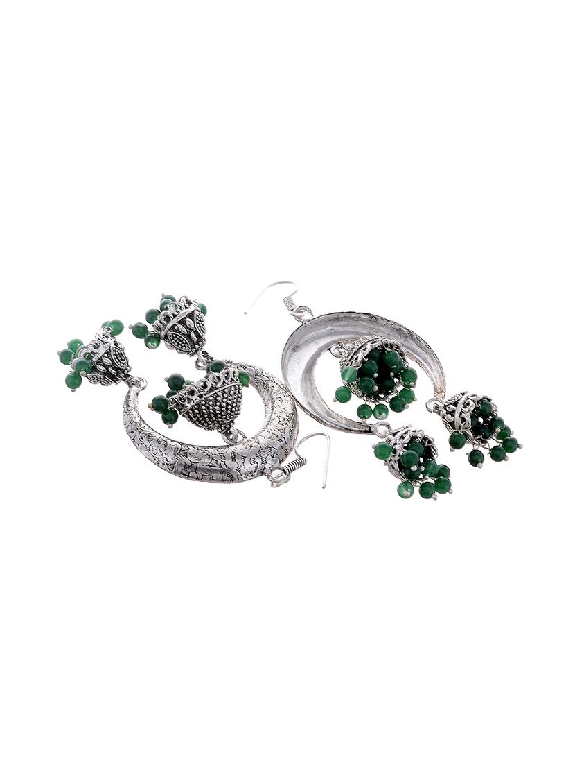 silver metal jhumka earring - 15996884 - Zoom Image - 2