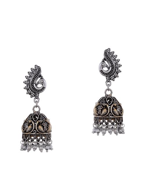 silver metal jhumka earring - 15996885 - Standard Image - 1