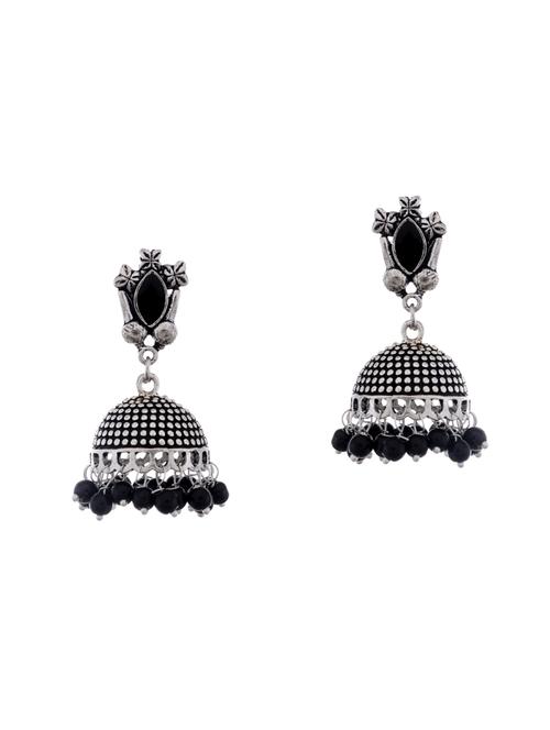 silver metal jhumka earring - 15996888 - Very Small Image - 1