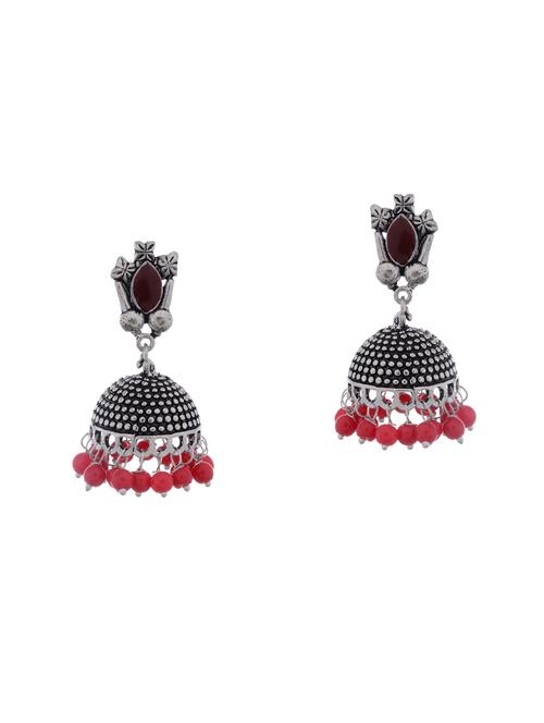 silver metal jhumka earring - 15996889 - Standard Image - 1