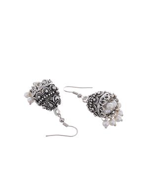 silver metal jhumka earring - 15996890 - Standard Image - 2