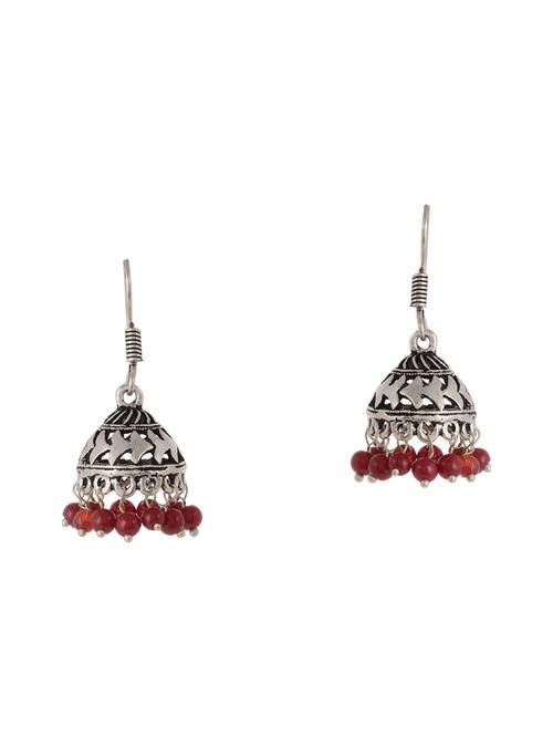silver metal jhumka earring - 15996900 - Standard Image - 1