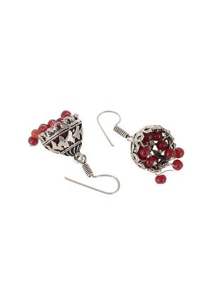 silver metal jhumka earring - 15996900 - Standard Image - 2