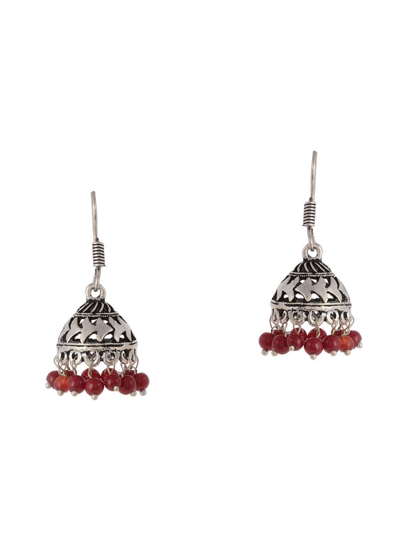 silver metal jhumka earring - 15996900 - Zoom Image - 1