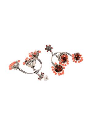 silver metal jhumka earring - 15996904 - Standard Image - 2