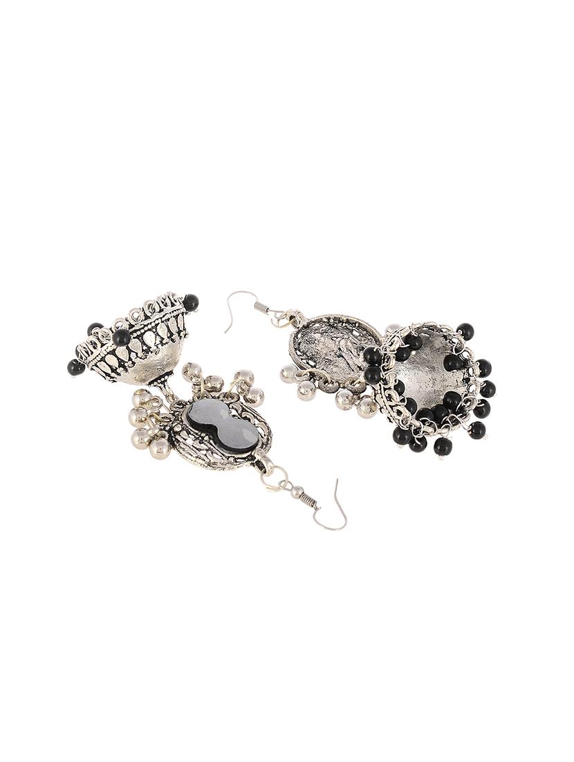 silver metal jhumka earring - 15996907 - Zoom Image - 2