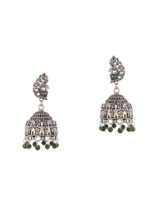 silver metal jhumka earring - 15996910 - Standard Image - 1