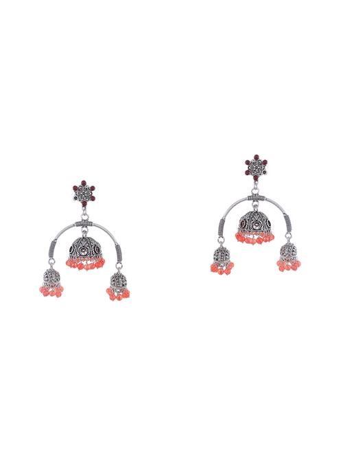 silver metal jhumka earring - 15997099 - Standard Image - 1