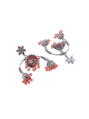 silver metal jhumka earring - 15997099 - Standard Image - 2