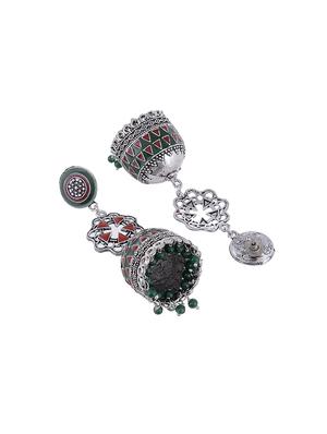 silver metal jhumka earring - 15997100 - Standard Image - 2