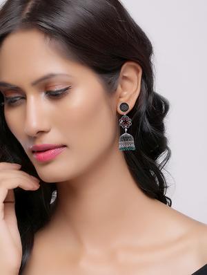silver metal jhumka earring - 15997100 - Standard Image - 3
