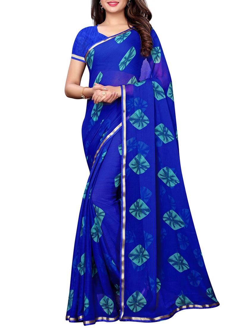 lace border tie & dye saree with blouse - 15997666 - Zoom Image - 1