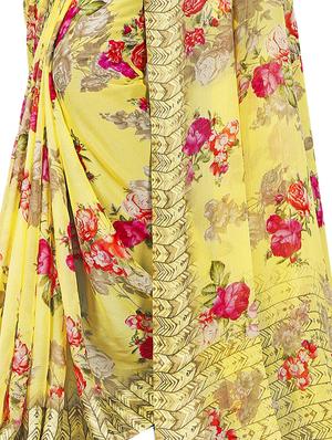 floral printed saree with blouse - 15997825 - Standard Image - 2