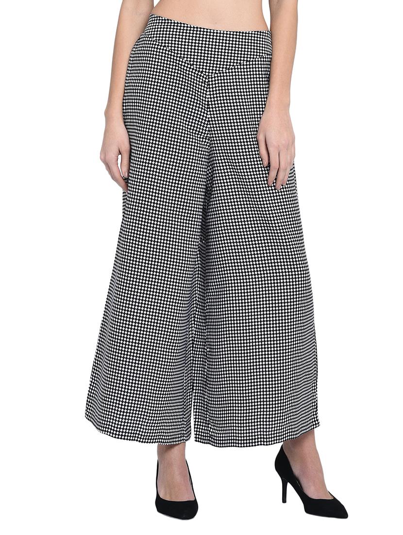 harlequin pattern flared palazzo - 15997909 - Zoom Image - 1