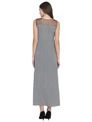 sheer paneled striped asymmetric dress - 15997945 - Standard Image - 3
