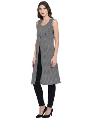 harlequin pattern front slit tunic - 15997949 - Standard Image - 2