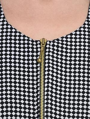 harlequin pattern front slit tunic - 15997949 - Standard Image - 4