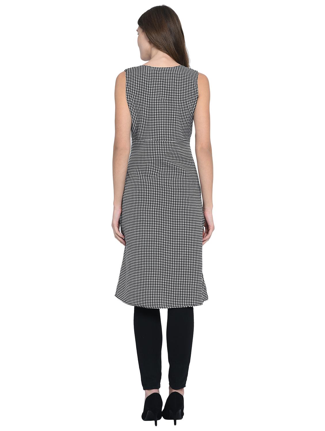 harlequin pattern front slit tunic - 15997949 - Zoom Image - 3