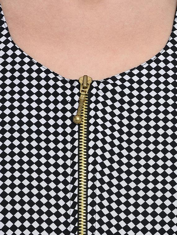 harlequin pattern front slit tunic - 15997949 - Zoom Image - 4