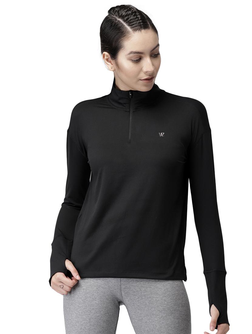 thumbhole sleeved zip up top - 15998231 - Zoom Image - 1