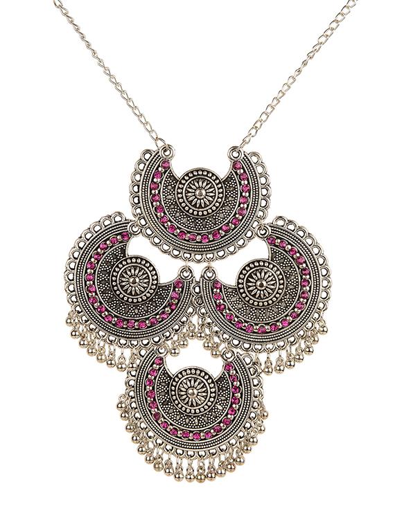 silver metal long necklace - 15998307 - Zoom Image - 1