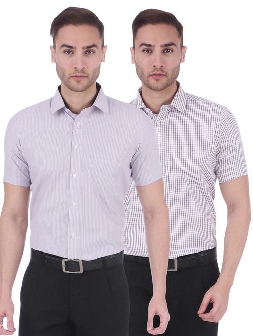 purple polyester blend formal shirt - 15999062 - Standard Image - 1
