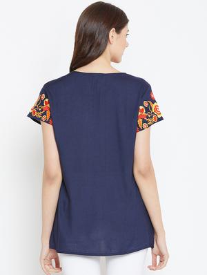 embroidered yoke gather detail tunic - 15999434 - Standard Image - 3