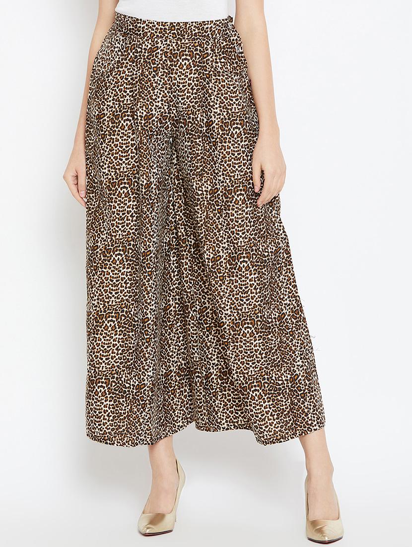 pocket detail animal print palazzo - 15999452 - Zoom Image - 1