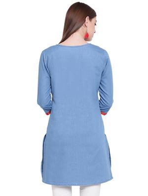 embroidered straight kurti - 16000024 - Standard Image - 3