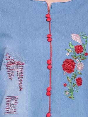 embroidered straight kurti - 16000024 - Standard Image - 4