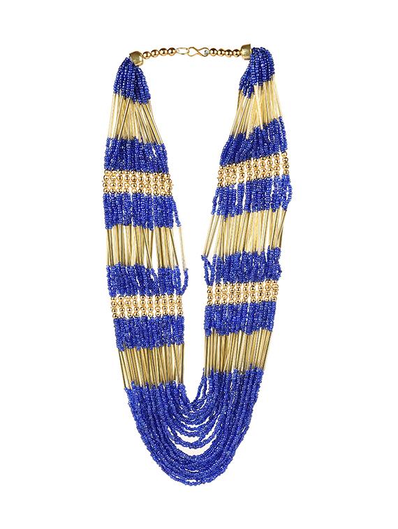 blue glass statement necklace - 16000300 - Zoom Image - 2