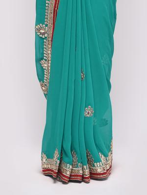 embellished handloom saree with blouse - 16000625 - Standard Image - 3