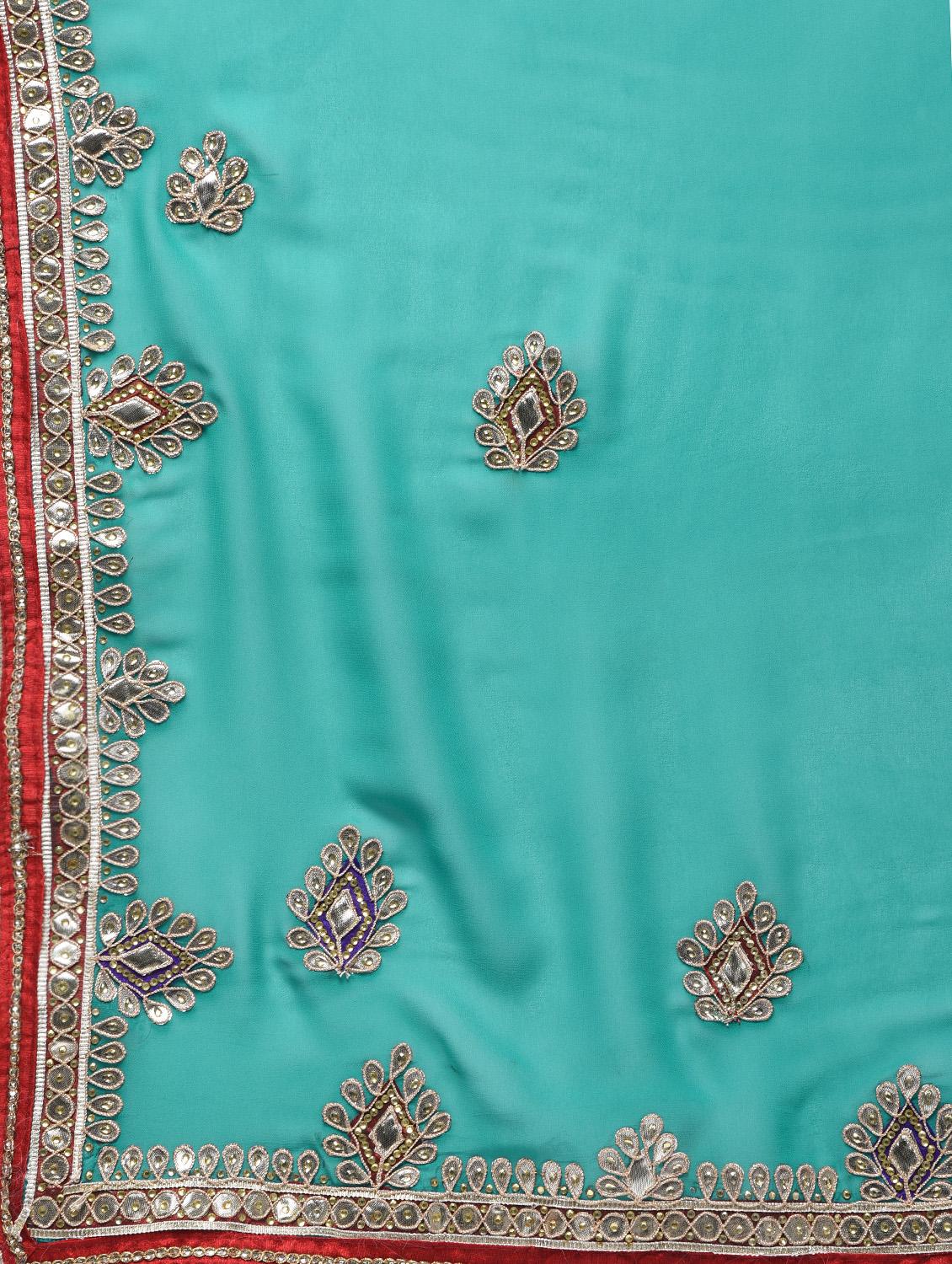 embellished handloom saree with blouse - 16000625 - Zoom Image - 4