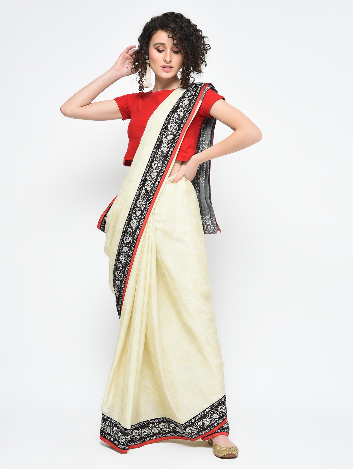paisley printed saree with blouse - 16000661 - Zoom Image - 1