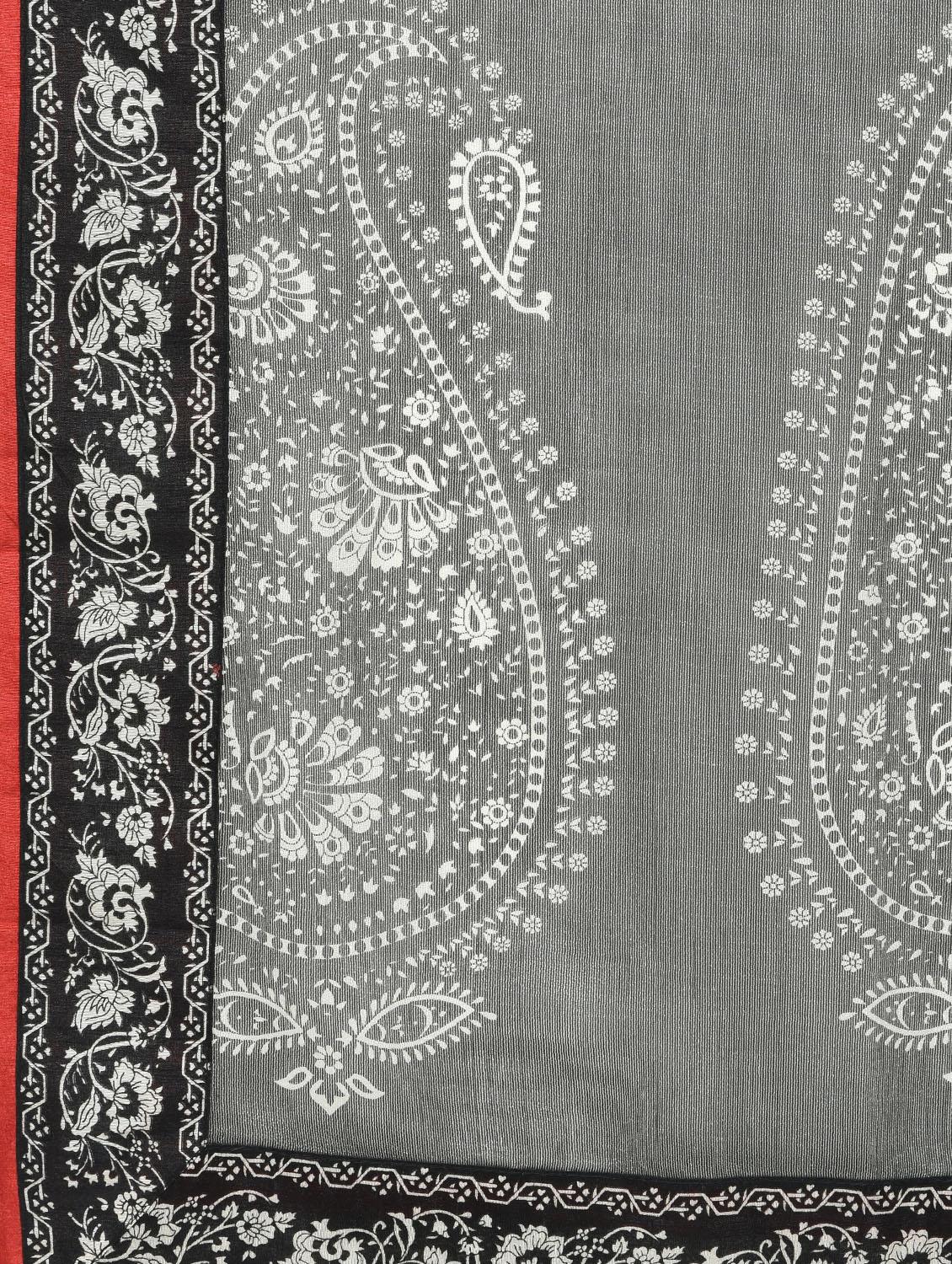 paisley printed saree with blouse - 16000661 - Zoom Image - 4
