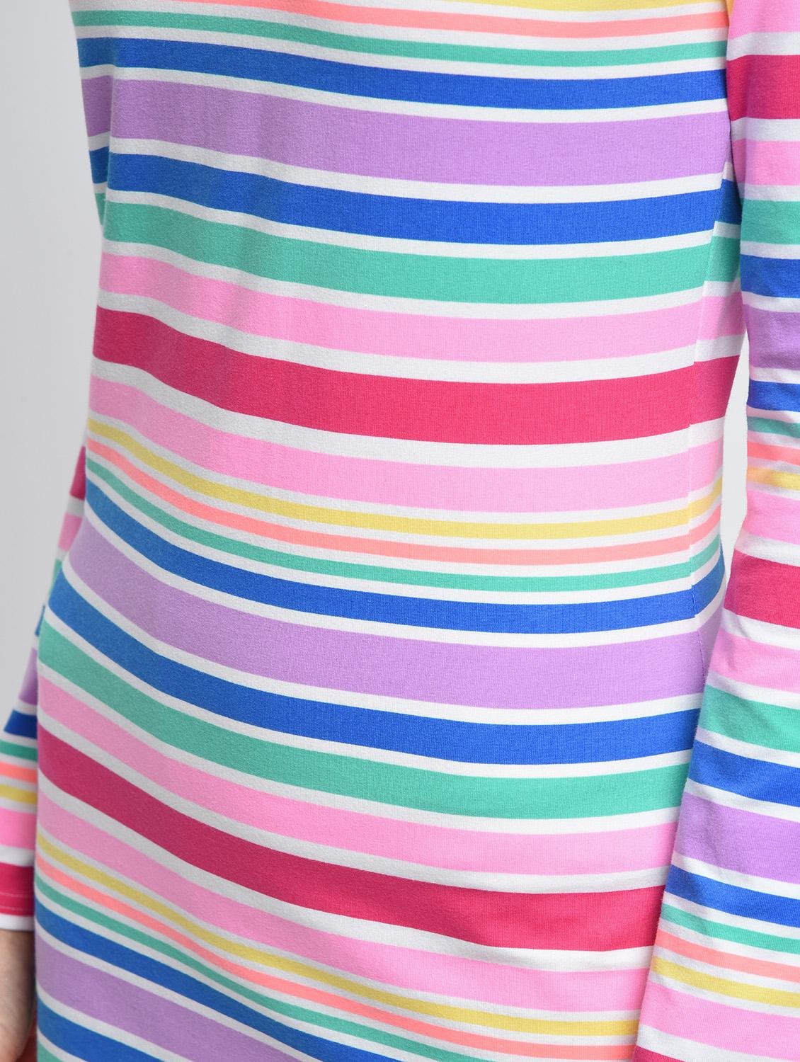 round neck striped t-shirt dress - 16000820 - Zoom Image - 6