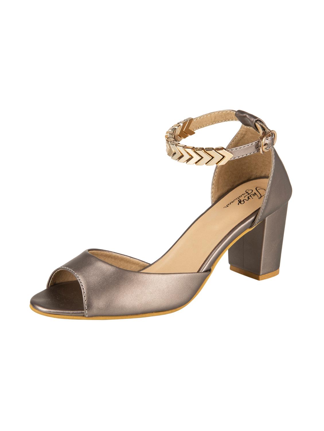 metallic ankle strap sandals - 16001119 - Zoom Image - 1