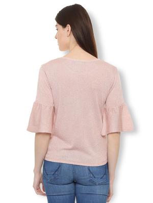 bell sleeved round neck top - 16002324 - Standard Image - 2