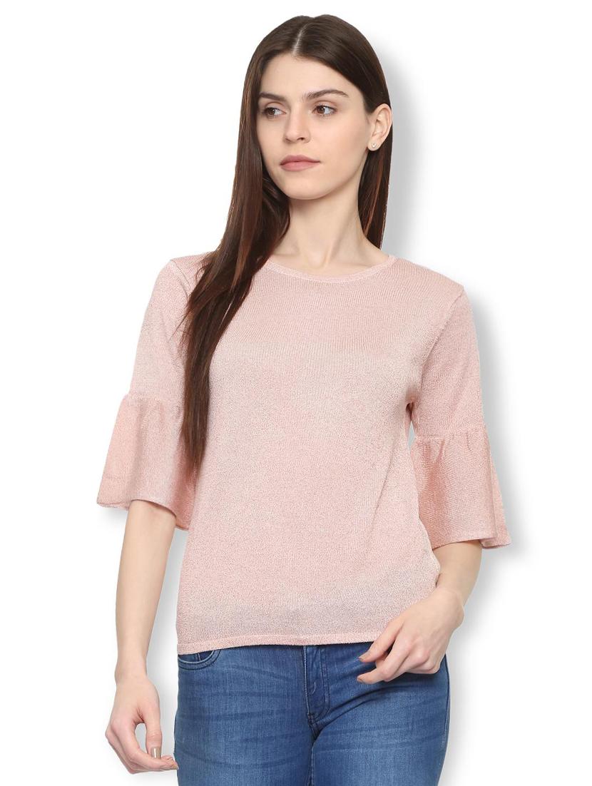 bell sleeved round neck top - 16002324 - Zoom Image - 1