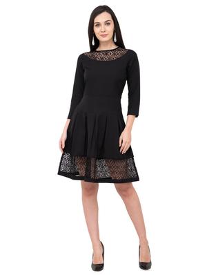 lace insert pleated a-line dress - 16002868 - Standard Image - 4