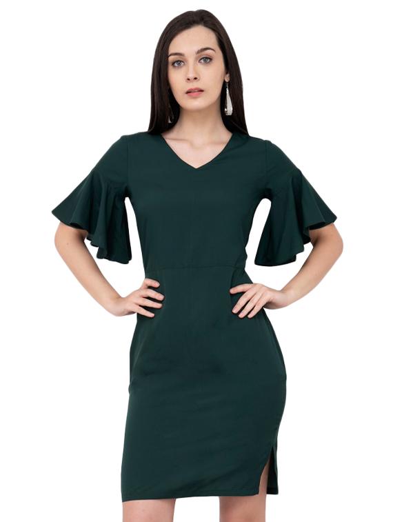 ruffle sleeved sheath dress - 16002871 - Zoom Image - 1