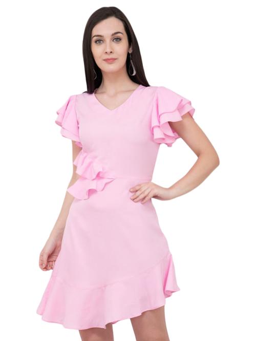 ruffle detail asymmetric dress - 16002875 - Standard Image - 1