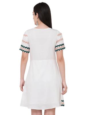 contrast lace a-line dress - 16002877 - Standard Image - 3