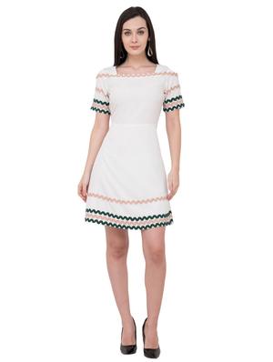 contrast lace a-line dress - 16002877 - Standard Image - 4