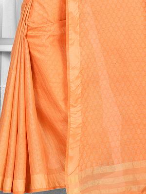 geometrical zari motif orange bhagalpuri saree with blouse - 16003212 - Standard Image - 3